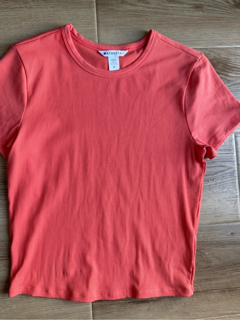 Athleta Coral Short Sleeve Ribbed Crew Tee - Picture 2 of 6